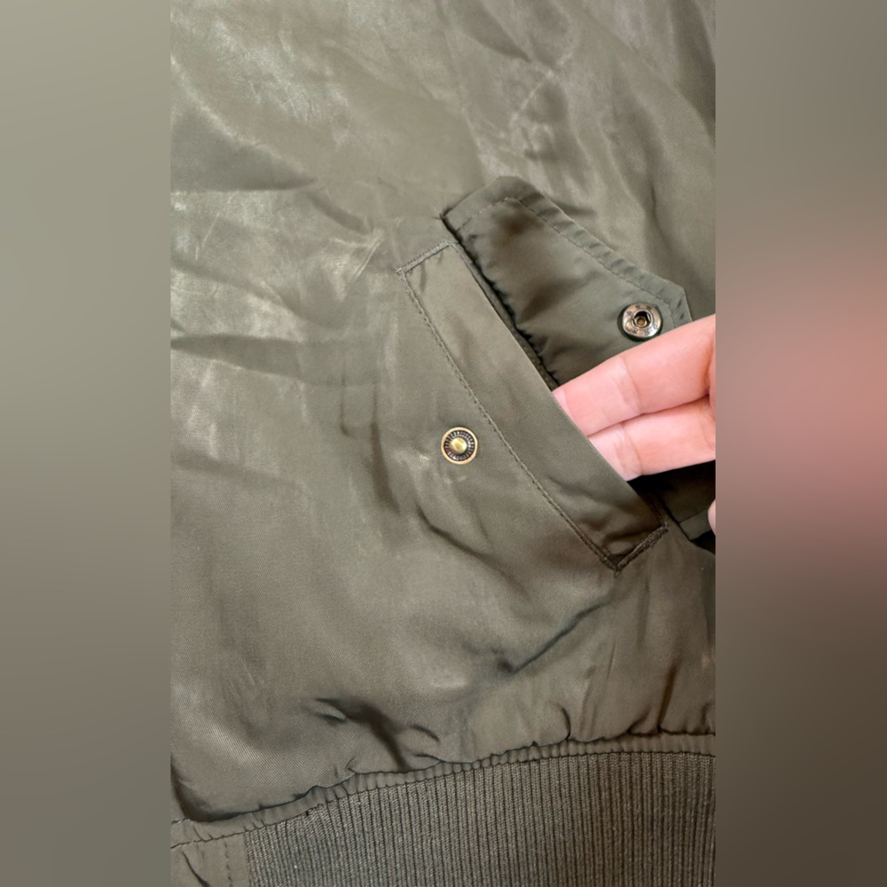 INGNI green padded bomber jacket size women’s medium full zip (bin BB) - Picture 3 of 10